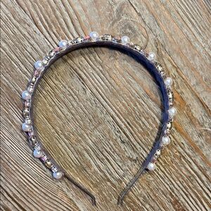 Deepa Gurnani Pink Pearl Gold Chic Women's Headband